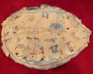 $295~ Antique Native American Story Hide