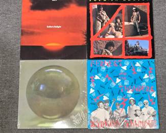 Vintage vinyl LPs: Sky Sailor's Delight; Four-In-Legion (self-titled); Biff Bang Pow! Oblivion; Fernest and The Thunders Zydeco Thunder