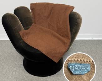 Artesania Textil Ccahuantico hand-made tobacco brown Alpaca wool blend blanket or throw, 88" x 128"