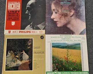 Sviatoslav Richter and the London Symphony Orchestra Liszt Concerto I & 2; Francis Lai and His Orchestra; Pianist Orazio Frugoni with the Orchestra of the Wiener Volksoper  Édouard Lalo's Piano Concerto and César Franck's Symphonic Variations; Mercury Wing Classical Favorites Ludwig van Beethoven and Bedřich Smetana