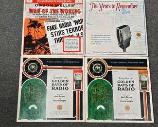 Orson Welles The War of the Worlds 1938 radio broadcast; The Years to Remember narrated by Frank Knight; Remember the Golden Days of Radio Jack Benny and Frank Knight Volume I; Remember the Golden Days of Radio Jack Benny and Frank Knight Volume II 
