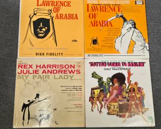 The Strand Pops Orchestra Lawrence of Arabia; Lawrence of Arabia original soundtrack recording; My Fair Lady  1956 original Broadway cast recording, Rex Harrison and Julie Andrews; Cotton Comes to Harlem original motion picture score