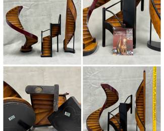 More views of the three wooden 3D staircase models crafted by AM (Authentic Models) as part of their Architectural Models series.  AR012 Grand Staircase, AR020 Mission Stairs, and AR013 Lighthouse Steps.