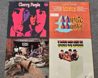 Vintage albums, retro vinyl records - Cherry People (self titled); The Mystic Monks Closing the Gap; Song (self titled) Album; Lt. Garcia's Magic Music Box Cross the Border