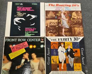 Vinyl LPs: No Way to Treat a Lady  motion picture soundtrack; Dorothy Provine and the music of Pinky and Her Playboys The Roaring 20's; Front Row Center (Percy Faith, Paul Weston, Michel LeGrand, Morton Gould); Enoch Light And The Light Brigade The Flirty 30's