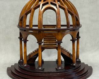 A wooden demi-dome and staircase 3D model, 16 inches tall, AR015, crafted by AM (Authentic Models) as part of their Architectural Models series.