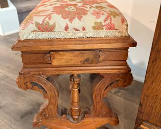 bench is often categorized as a "slipper bench," a "piano stool," or a "footstool"