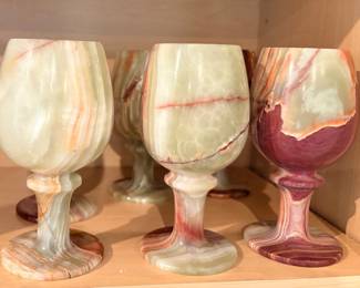 Siberian Nephrite Jade/ onyx goblets