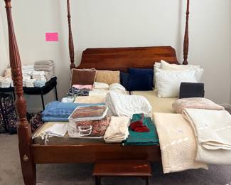 King size Thomasville 4 post bed & 2 twin box springs