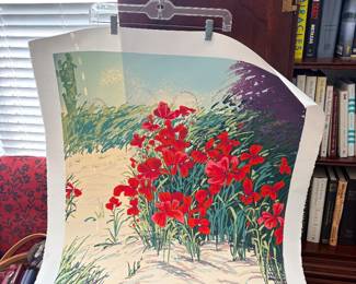 serigraph print titled Shoreline Poppies by artist Gregory Johnson