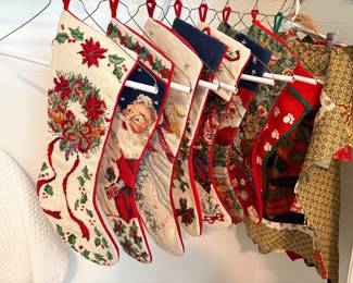 Vintage needle point velvet back stockings