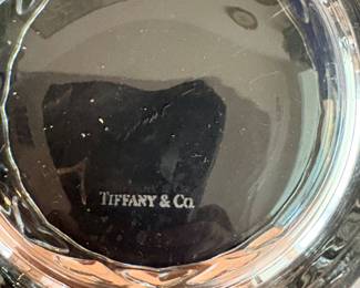 Tiffany & Co. Hearts pattern crystal bowl, featuring a heart-embossed motif around the rim and a scalloped edge