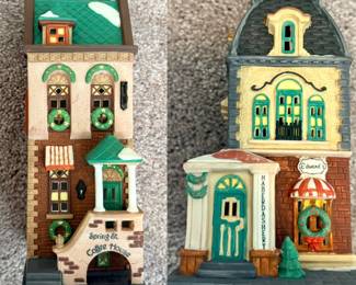 Department 56 "Spring St. Coffee House" & "Haberdashery" 