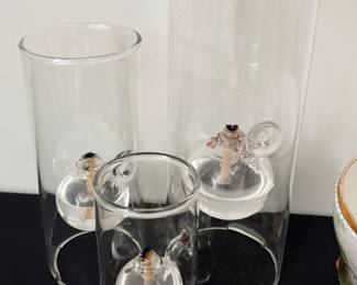 Wolfard glass oil lamps, renowned for their hand-blown borosilicate construction