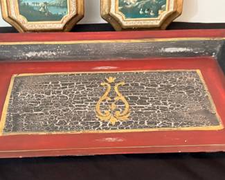 Footed red tray