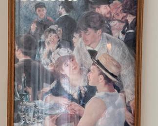 vintage 1985 Grand Palais exhibition poster for Pierre-Auguste Renoir, featuring his famous painting "Luncheon of the Boating Party"