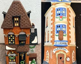 Department 56 "Potter's Tea Seller" & "City Clockworks"