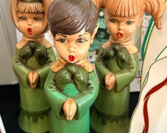 Vintage Christmas carolers candle holders