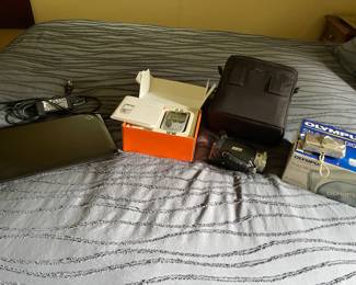 BlackBerry, camera, laptop