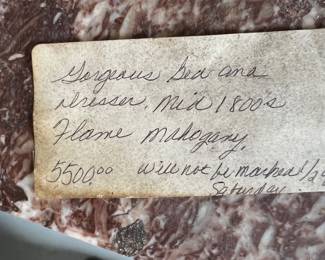 Old sale tag on bedroom set in garage. Price does not apply in this sale!!