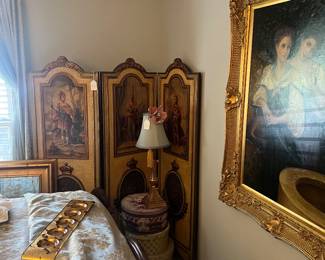 Oil painting and lovely screen