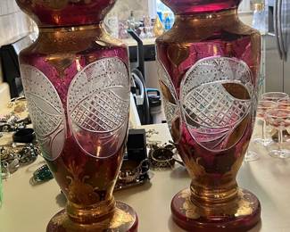 Very large  pair of vases