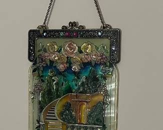 Stained glass hanging purse