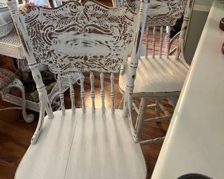 Pr. of painted bar stools