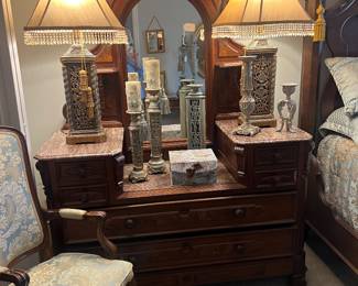 Large victorian marble top dresser