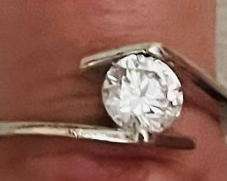 Platinum Ring Size 5 (Diamond .50 )