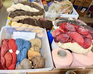 Lots of vintage & modern yarn including wool, acrylic, chenille, etc.