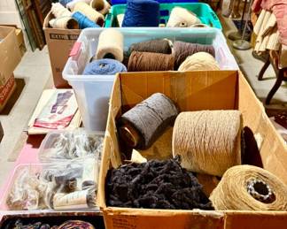 Lots of vintage & modern yarn including wool, acrylic, chenille, etc.