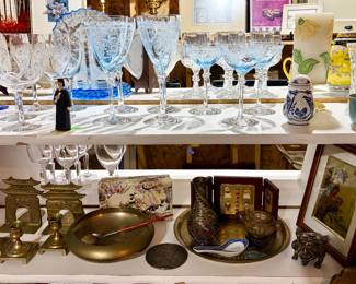 Vintage & antique stems, Asian brass collectibles, etc.