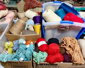 Lots of vintage & modern yarn including wool, acrylic, chenille, etc.