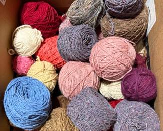 Lots of vintage & modern yarn including wool, acrylic, chenille, etc.
