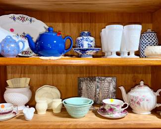 Porcelain, ceramic, milkglass collectibles