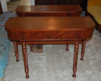 A Pair (2) of Antique Folding Dining Tables with Drop Leafs American Colonial, Cherry Circa late 19th Century