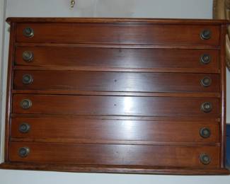 Vintage Sewing Spool Thread Chest 6-Drawer