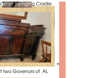 Antique American Emplire Classic Carved Sideboard Buffet Server ~ Circa 1800 to 1860 { Exquisit flamed Mahogony with hand-carved accents, Greco- Roman Columns, Knurled Feet Fantasticly Pleasing Curl in Wood } Provenance : From the 'Belle Mina' Plantion built in 1826 by Thomas Bibb, former Alabama Governor