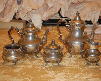 Gorham Strasbourg pattern sterling silver tea set