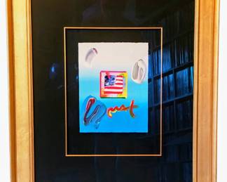 Flag with Heart by Peter Max
