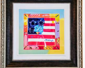 Flag with Heart by Peter Max