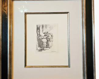 Rembrandts Beggars receiving Alms at the door