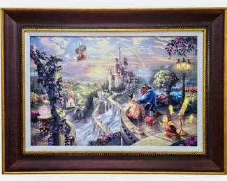 Beauty & Beast Falling in Love by Thomas Kinkade