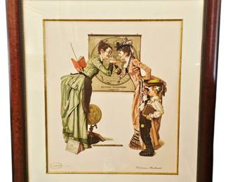 Schoolteacher, Mother and Boy by Norman Rockwell