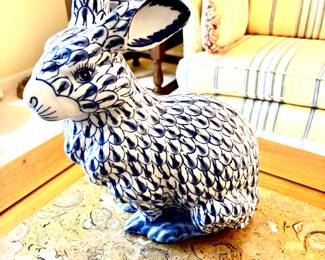 Large painted porcelain rabbit