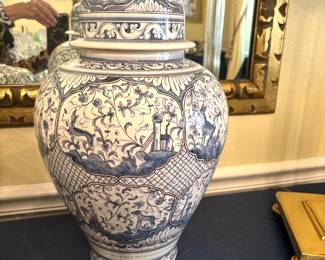 Pair of large Portuguese temple jars