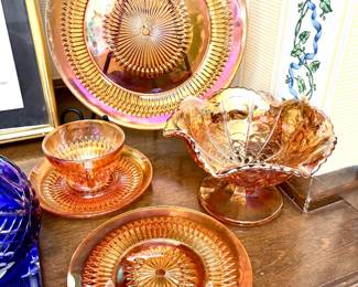 Jeanette Glass marigold carnival glass