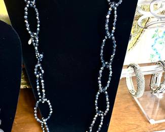 Assorted long vintage necklaces