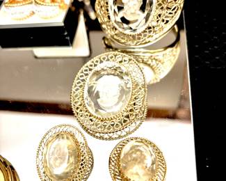 Matching ring and earrings
